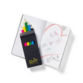 Black Mini Notebook & 6-Color Pencil Set